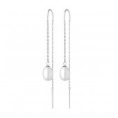 Cercei argint lungi cu lant si perle naturale DiAmanti SK21102E-G